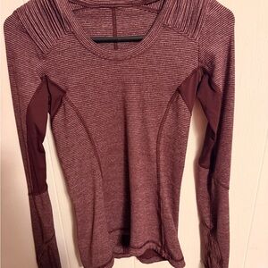 Women's Striped Long Sleeve LULULEMON - Maroon